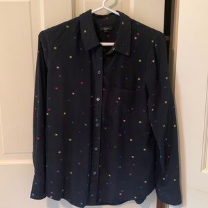 Rails Long Sleeve Silk Star Top Size Small